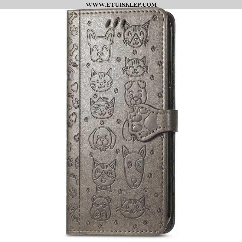 Etui Folio do iPhone 14 Animowane Zwierzęta